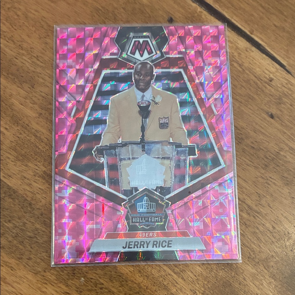 2023 Panini Mosaic - Hall of Fame Jerry Rice #271 Camo Pink Mosaic Prizm
